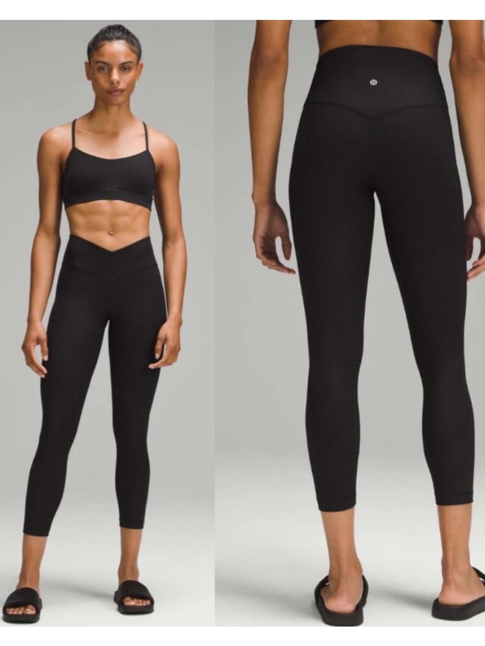 Lululemon V-Waist Yoga 25” Grid Texture Leggings (Size 4)